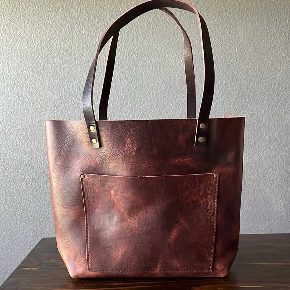 NEW Portland Leather Unicorn Lava Large Classic Tote! - Picture 10 of 10